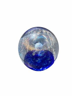 Vtg 1988 Glass Paperweight Signed Robert Eickholt CHASM SWIRL 2.25in Approx.